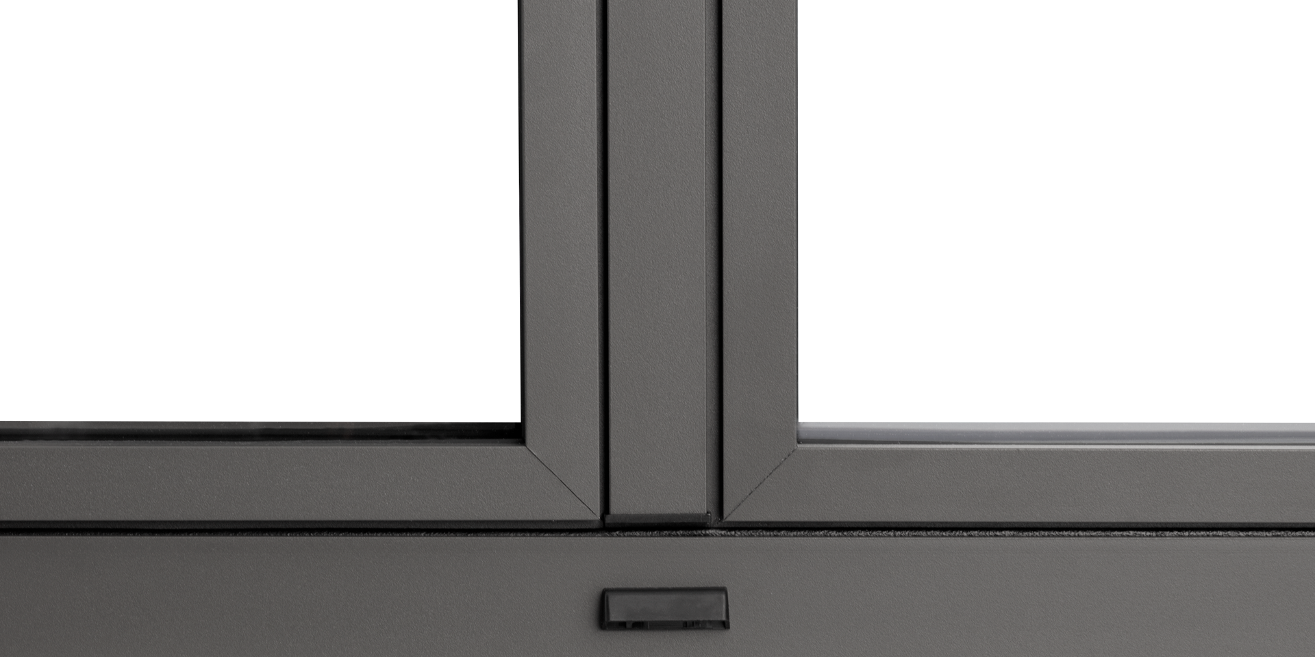 prefal-landing-vision-allure-poignee-milieu-fermee Lignes et design épuré de la fenêtre en aluminium Préfal Vision Allure